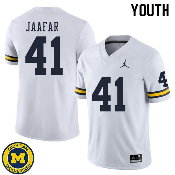 Youth Michigan Wolverines #41 Abe Jaafar White University Football Jersey